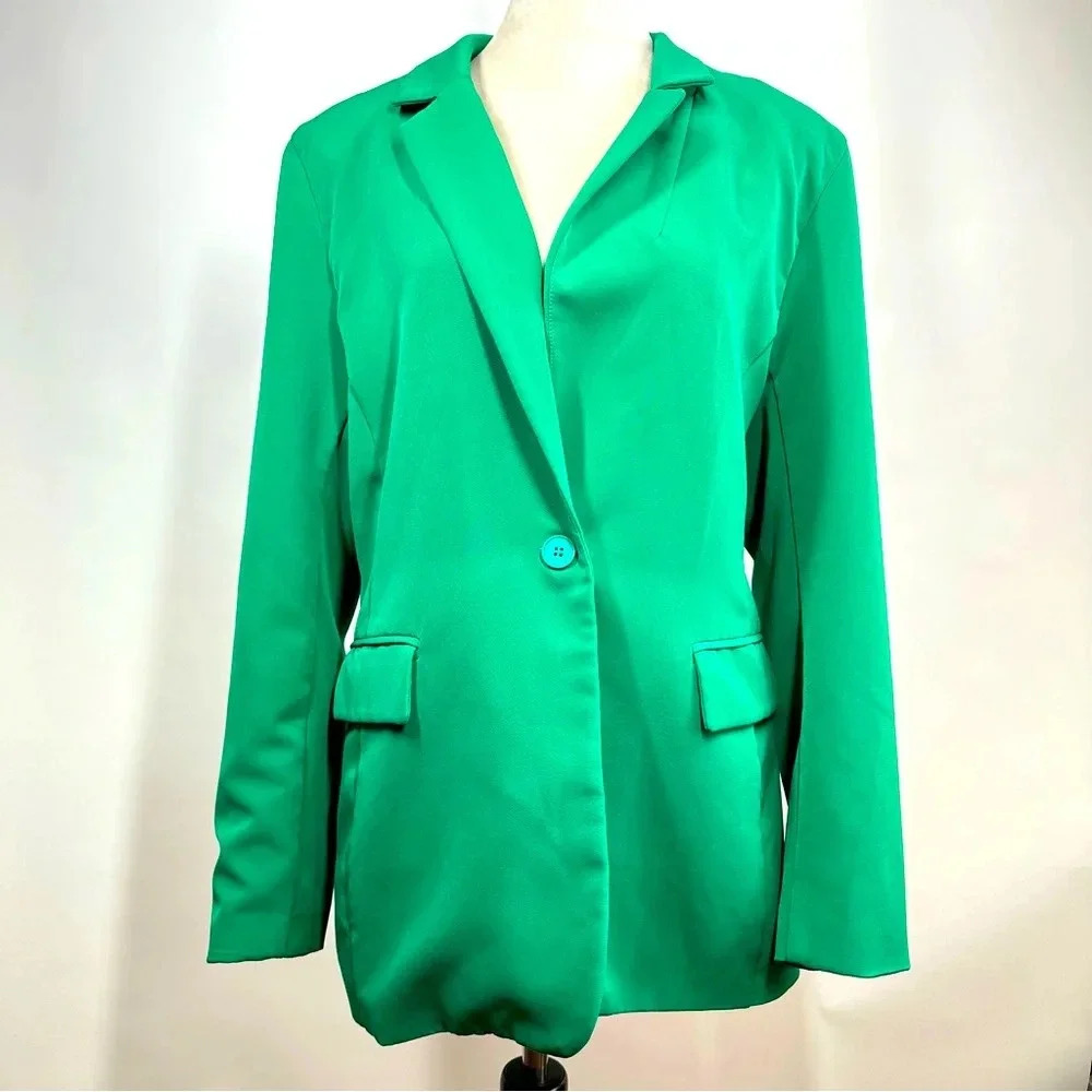 INTEMPO Women Green Blazer Size XL